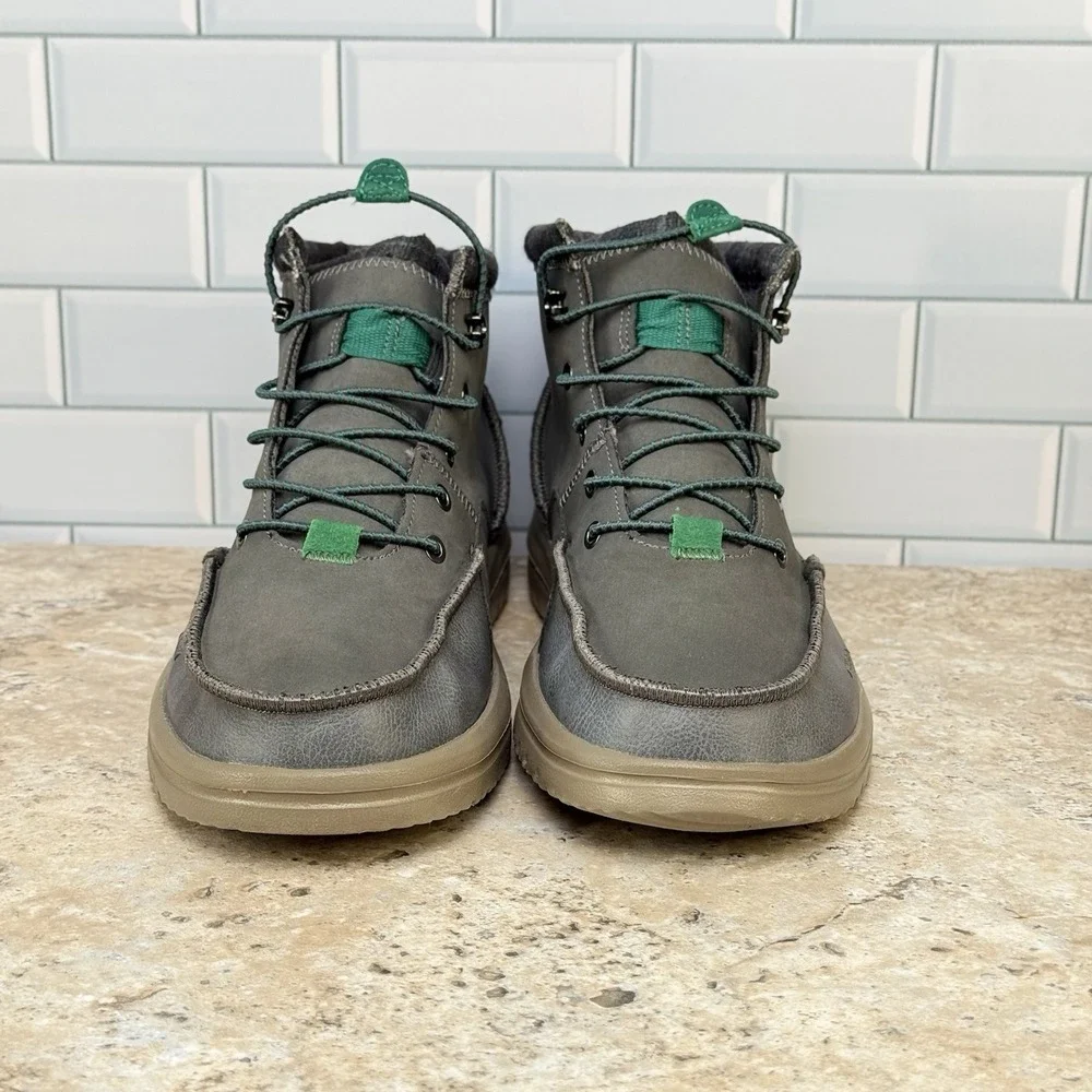 Hey Dude Bradley Boots - Men's 12 - Charcoal Grey Shoes Comfortable Lightweight